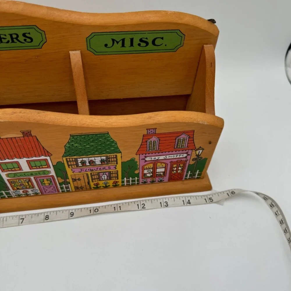 Vintage Wooden  Wall Hanging Letter Holder kitsch kitchen office